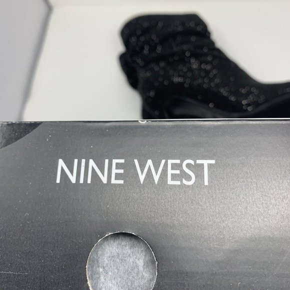 Nine West Dazzle 2 Ankle Boots Womens 10.5M Black Almond Toe Stiletto Heel S0537 - Picture 8 of 10